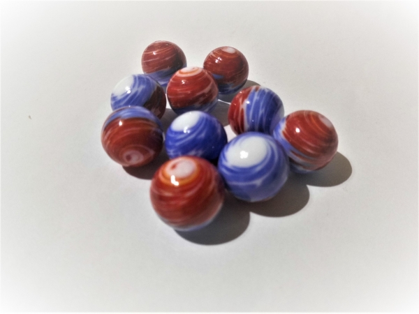 White-Blue-Red with stripes 16mm
