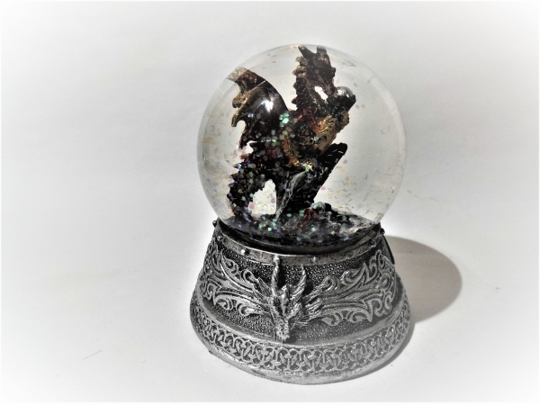 Glitterkugel Drache - rot
