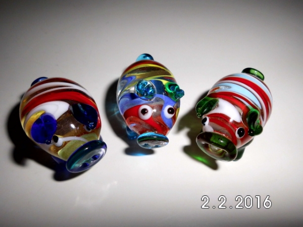 Handcrafted glass lucky pig