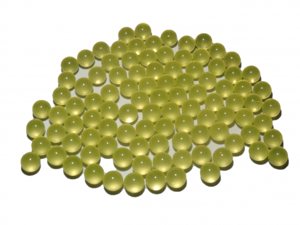 Yellow UV Light polished 10mm - fluorescent under UV light