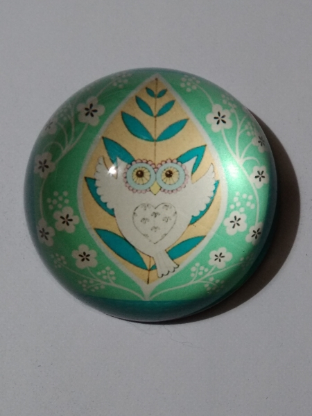 Paperweight - Motif owl green