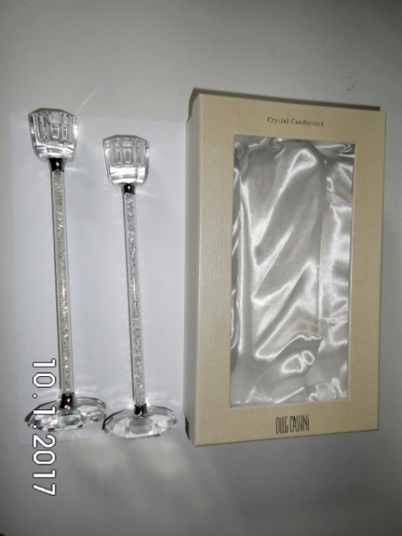 2 Kerzenleuchter mit Swarowskisteinen, Geschenkverpackung