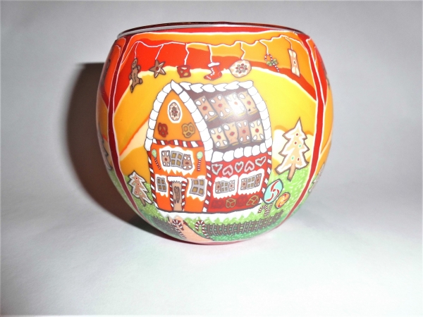 Illuminated glass - gingerbread house