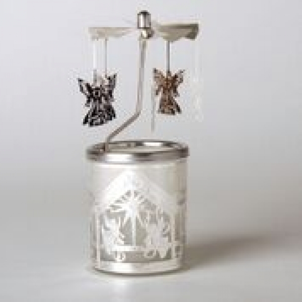 Glass carousel - nativity scene with angels
