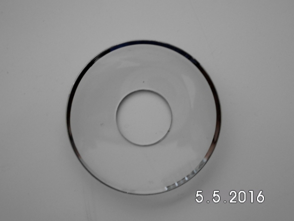 Drip catcher Classic Line - clear, platinum rim