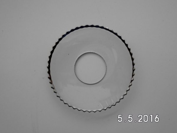Drip catcher Classic Line - clear, serrated, platinum rim
