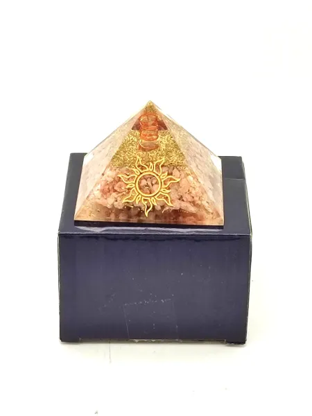 Orgonit Pyramide - Sonnenstein mit Sonnensymbol