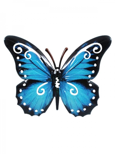 Metal butterfly, 24x18cm, blue